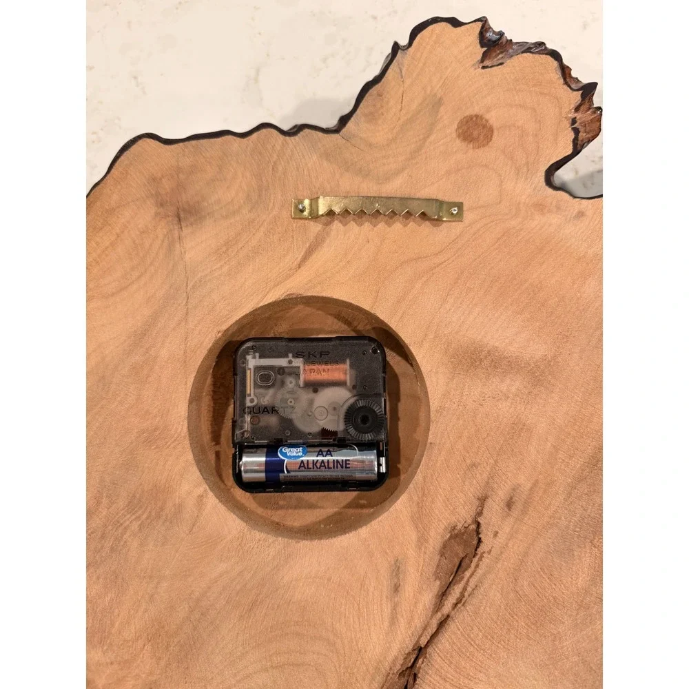 Vintage MCM Retro Style Lacquer Slab Burl Live Edge‎ Wall Clock New Zealand
